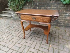 Antique French Style Solid Oak Desk Vintage Dressing Table Side Table Louis XV