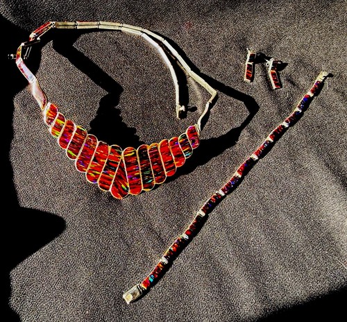 Mexican fire opal - , necklace