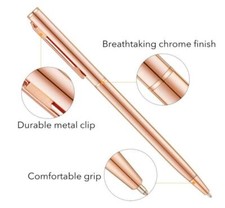 Stunning New Slim Rose Gold Pen with FREE velvet case great Novelty Gift