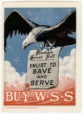 (I.B) US (Great War) Cinderella : War Savings Stamp Label