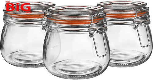 Glass jars with - with, metal