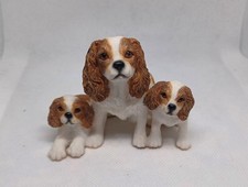 Rare Leonardo Cavalier King Charles Spaniel Dog And Puppies Family ornament 