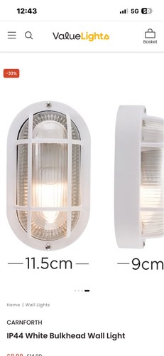 White bulkhead light - bulkhead, ip44
