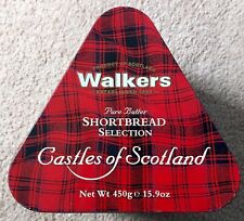 Triangular Walkers 'Castles of Scotland' Tartan Shortbread Biscuit Tin 450g