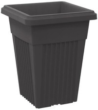 55cm Tall Black Large Plant Pot Indoor Outdoor Garden Square Plastic Planter