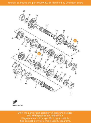 Yamaha washer 90209 - washer,, 90209-30344