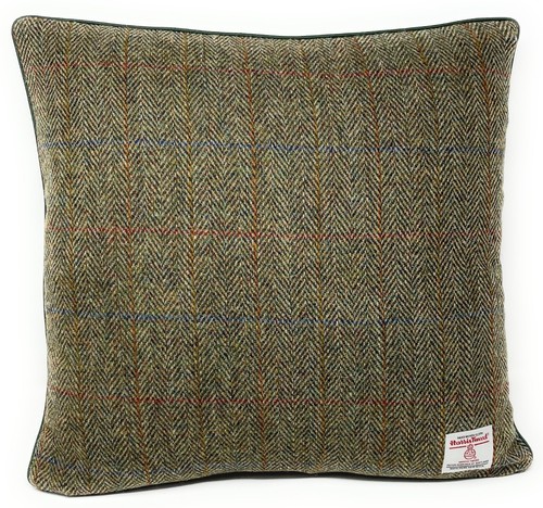 Harris tweed green herringbone - green,