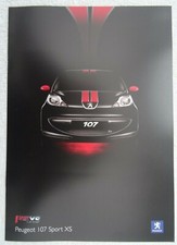 Peugeot 107 Sport XS LIMITED EDITION Brochure 2007: 1.0 3dr hatch. 8 pages card