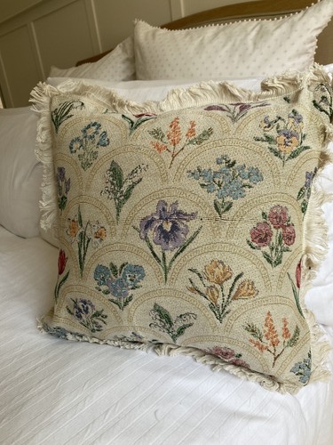 Floral tapestry cushion - tapestry, cover