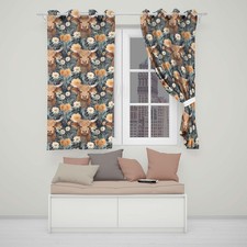 Highland Cow Orange Floral