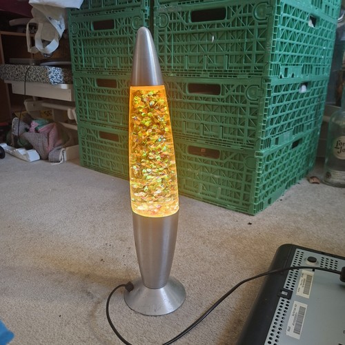Silver glitter lava - silver, lamp