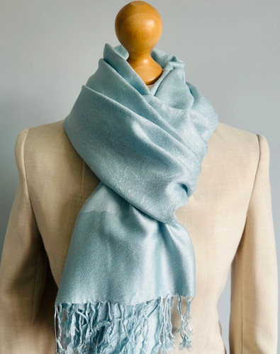Light pale blue scarf - blue,