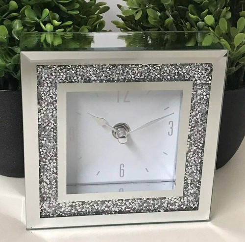 Square crystal mantel clock - square,