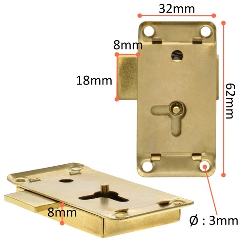 Cabinet lock 62mm 32mm - cabinet,
