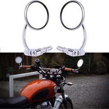 Chrome 7/8" Motorcycle Handle Bar End Mirrors For Royal Class 500 Interceptor650