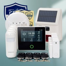 HOMSECUR Wireless WIFI 4G Home House Alarm System+Wireless Solar Red Flash Siren