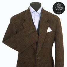 Harris Tweed Jacket Blazer 40R Country Weave Hacking Hunting Sports Mens Brown