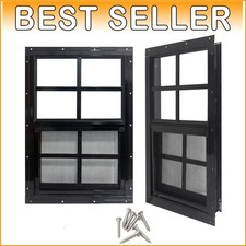2 Pack 4" x 2" Tempered Glass Sliding Windows for Shed & Chicken Coop