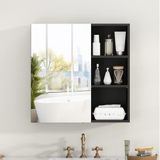 Smilesun Wall-Mounted Bathroom Cabinet w/ Mirror Door & Shelves Storage Cupboard