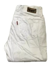 LEVIS 570 Jeans White Denim Womens W 30 L 28 Straight Fit No 597