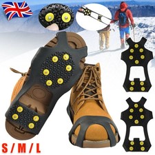 Ice Grippers Anti Slip Universal Snow Spikes Crampons Boot Shoes Grips Cleats UK