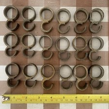 Set 18 Antique Period Curtain Pole Rail Wardrobe Hooks /Pan Hanger Kitchen Door