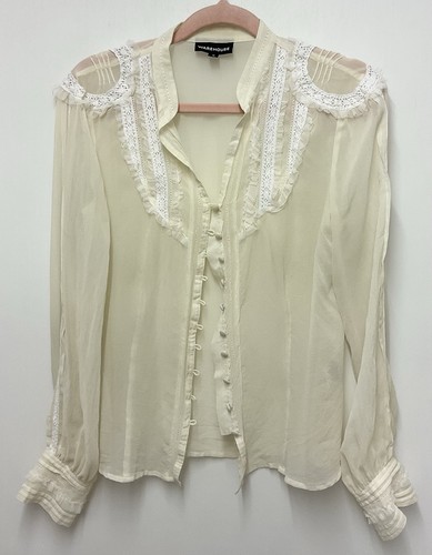 Warehouse cream sheer silk - cream,