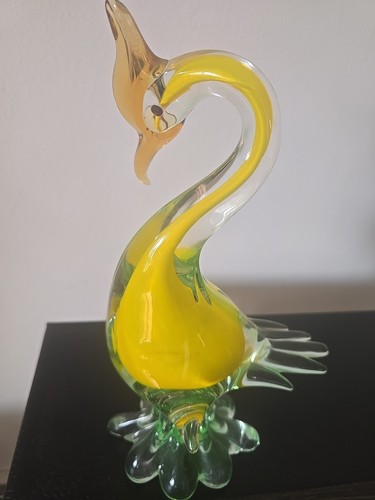 Vintage murano glass art heron - murano,