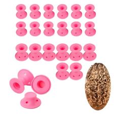 TRIXES Pink Silicone Hair Curlers x24 For Mermaid Curls Waves