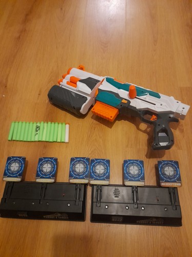 Nerf gun and targets - and,