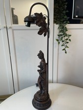 Vintage Art Nouveau Figurine Lamp Ornate Plinth 26" Tall Widdop Bingham Style