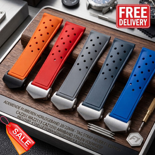 Breathable rubber watch strap - rubber,