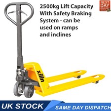 Hand Pallet Truck With Safety Brake System 2500kg Lift Capacity