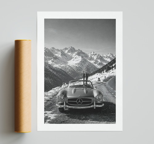 Mercedes ski poster classic - ski,