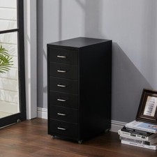 Black Metal 6 Drawers Office