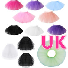 UK Kids Girl's Dance Tutu Skirt Princess 4 Layered Tulle Skirts Ballet Dancewear