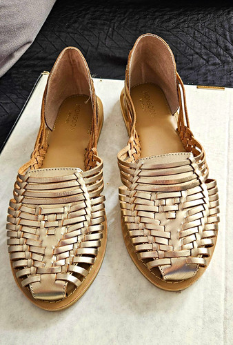 Monsoon gold woven leather - woven,