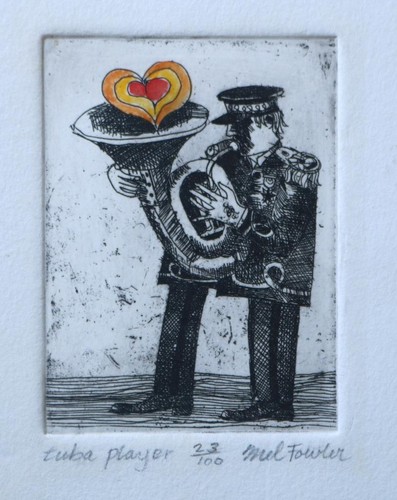 Original etching mel fowler - etching,