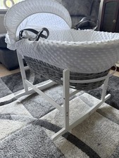 Brand New Baby Moses Basket with Stand and Mattress and Bedding