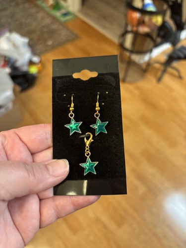 Set earrings green - 3, pc