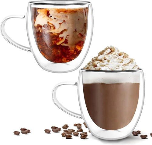 Double wall glass coffee - 2x,