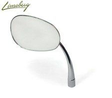 Classic 1952-67 Beetle OE Oval Wing Mirror w/ Curved Arm Chrome Left VW
