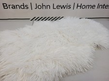 John Lewis ANYDAY Faux Fur Sheepskin Rug – 55 x 90cm, White