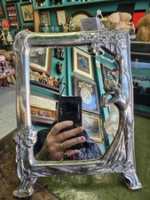  Art Nouveau Metal Mirror With