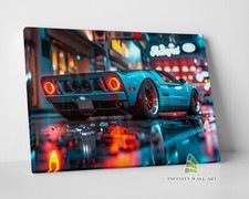 Cyberpunk City Sports Cars Canvas Art Wall Art Print Picture Framed Decor -E421