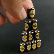 10PC 1:12 Scale Dolls House Miniatures Drinks Beer Can Stout Kitchen Accessory