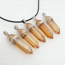 Natural Quartz Chakra Crystal Healing Point Cut Gemstone Pendant Reiki Necklace