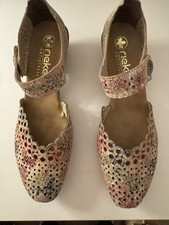 RIEKER MARY JANE MULTI-COLOURED LEATHER SHOES. SIZE 6 (39)