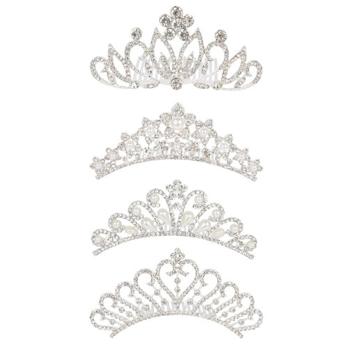 4pcs rhinestone pearl - pearl, crown