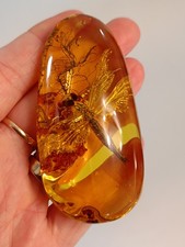 Large 38g Amber Piece / 8cm Pendant With Insect / Fossil (1153)